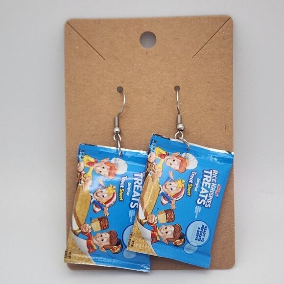 Mini-Brands "Rice Krispy Treats" Stainless Steel Fishhook Earrings - Picture 2 of 3